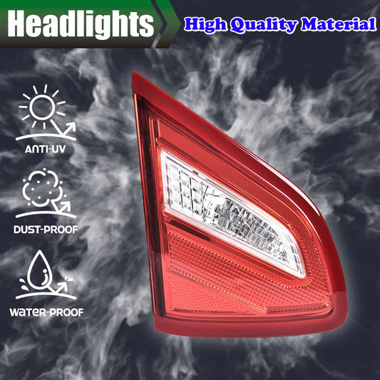 G-PLUS Inner Tail Light Compatible With 2016 2017 2018 Nissan Altima SR Model 4-Door Sedan Automotive Trunk Brake Rear Lid Inner Lamp Chrome Housing, Driver Side (Left)