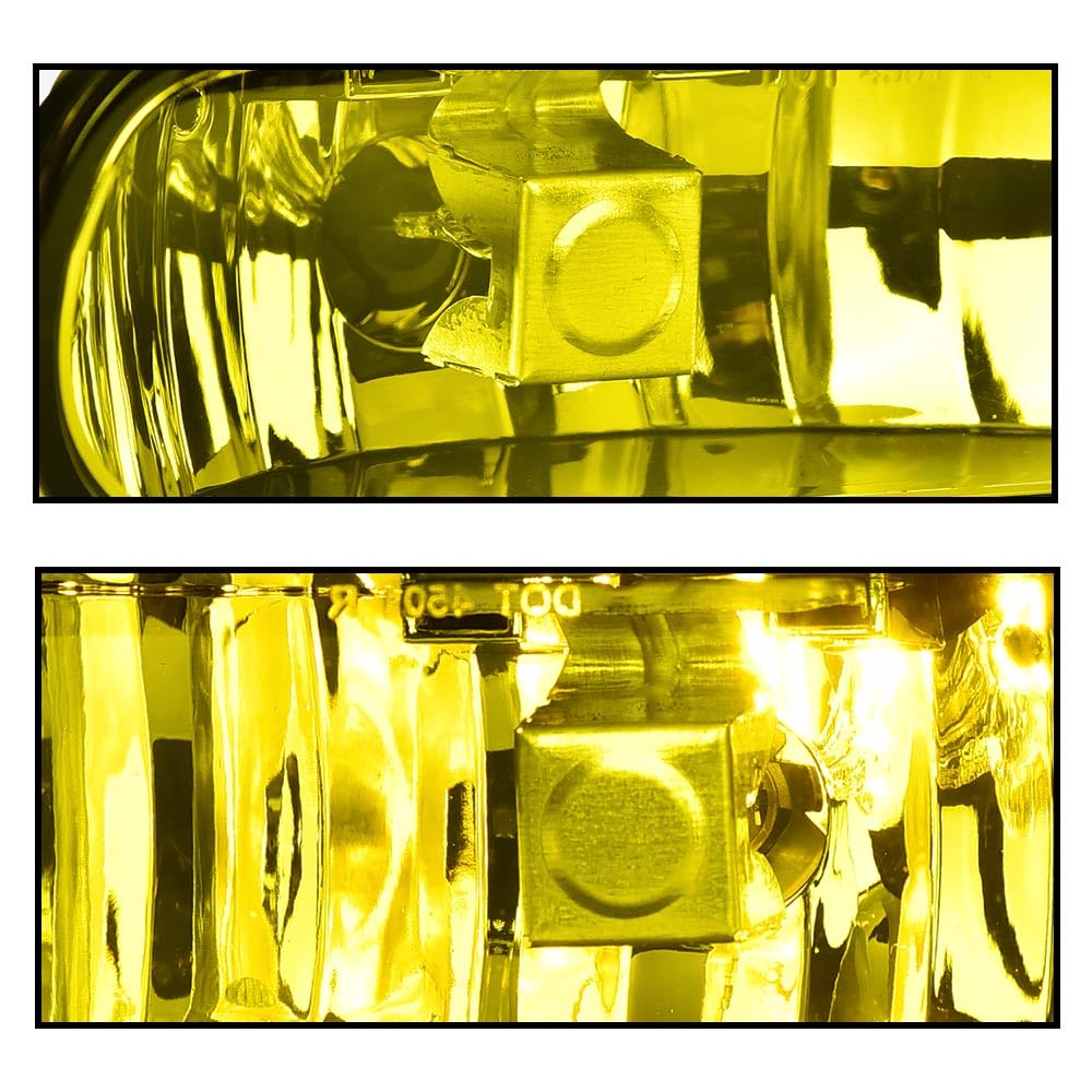 G-PLUS Front Bumper Fog Light Compatible With GMC Yukon/Yukon XL 2000 2001 2002 2003 2004 2005 2006,Driving Fog Lamps Replacement Driver & Passenger Side Pair Yellow Lens