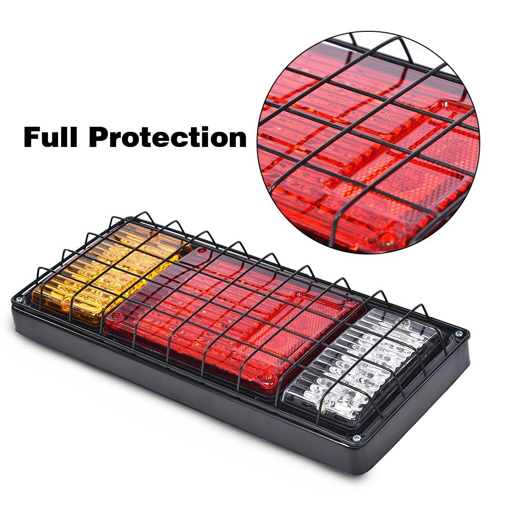 G-PLUS 2pcs 40 LED Tail Turn Signal Brake Reverse Running Lights Universal Compatible with Pickup RV Trailers Trucks Camper Boat Vans Tail lights Rear Brake Lamps Assembly Luces Traseras