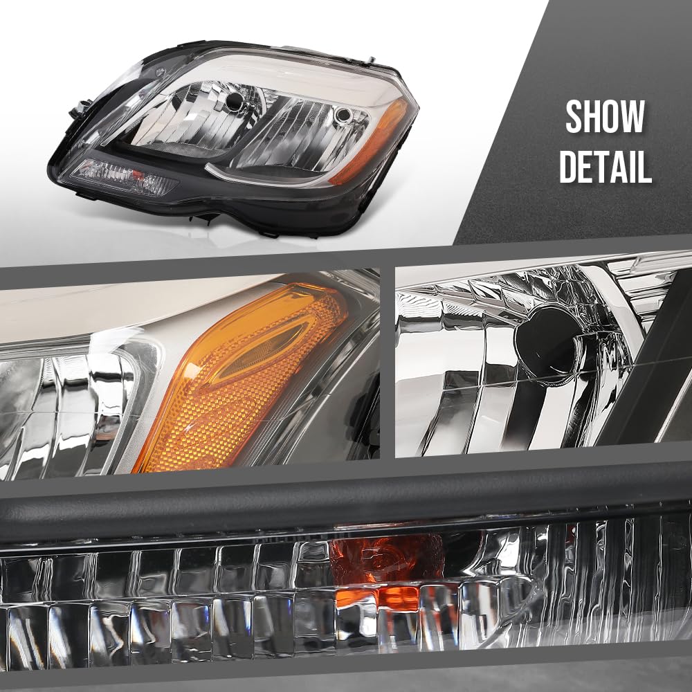 G-PLUS Halogen Headlight with Bulb Left Compatible with Benz GLK250 Bluetec 4Matic 2013 2014 2015, Fit Benz GLK350 (submodel: 4Matic, Base) 2013-2015 2048204139, MB2502203 Black