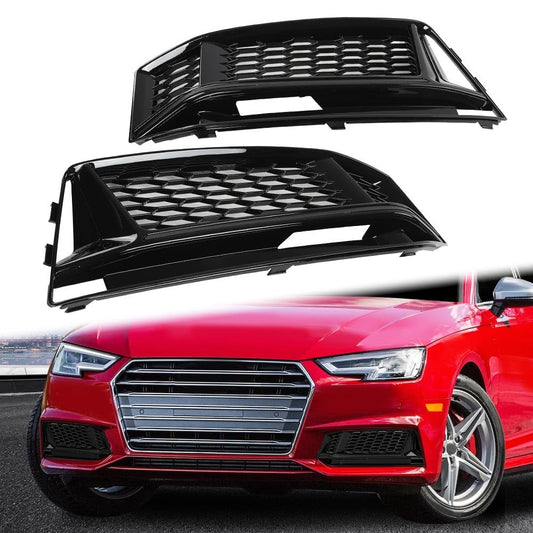 G-PLUS Front Lower Bumper Grille Fog Light Grill Cover Pair Compatible with Audi Q7 MK1 2007-2009 pre-facelift 4L0807682 4L0807681