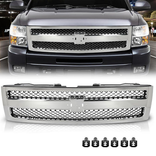 G-PLUS Chrome Truck Grille for Chevy Silverado 1500 2007-2013
