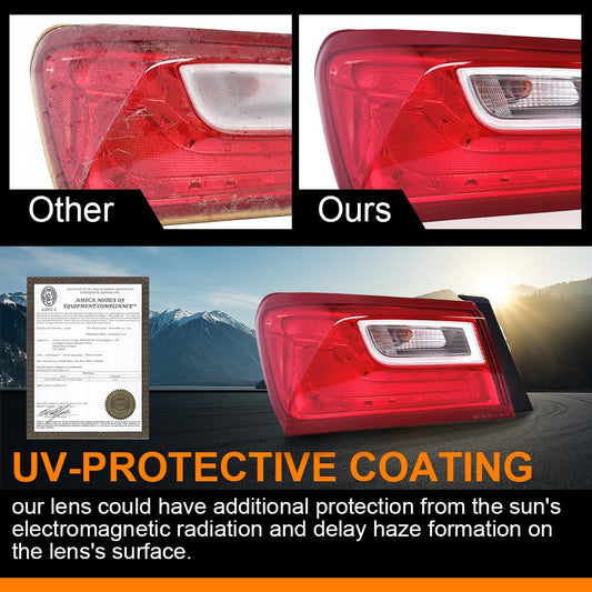 G-PLUS Rear Outer Left Tail Light Assembly Compatible with Chevy Malibu XL 2016 2017 2018 2019 2020 2021 2022 Rear Brake Lamp Luces Traseras, 84132377, Red Lens