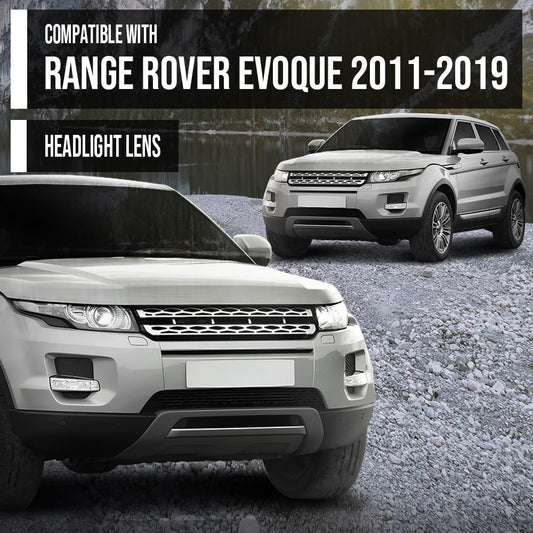 G-PLUS Headlight Lens Cover Compatible with Land Rover Range Rover Evoque 2011-2019 Left & Right Pair Front Headlamp Lens Cover Clear