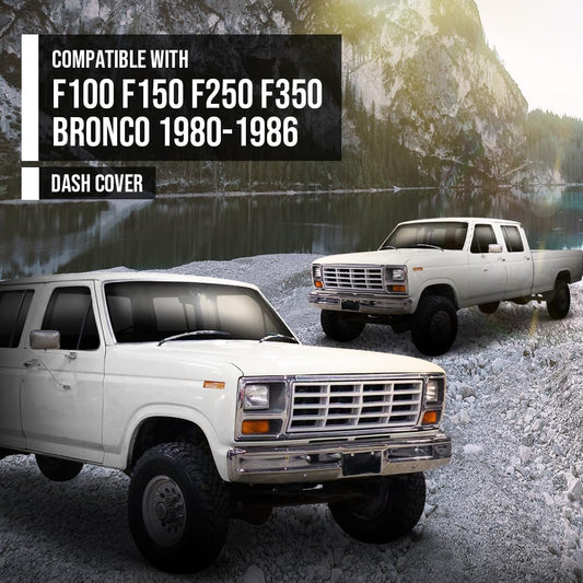 G-PLUS Dashboard Dash Cover Compatible with Ford F100 F150 F250 F350 Bronco 1980 1981 1982 1983 1984 1985 1986, Light Gray
