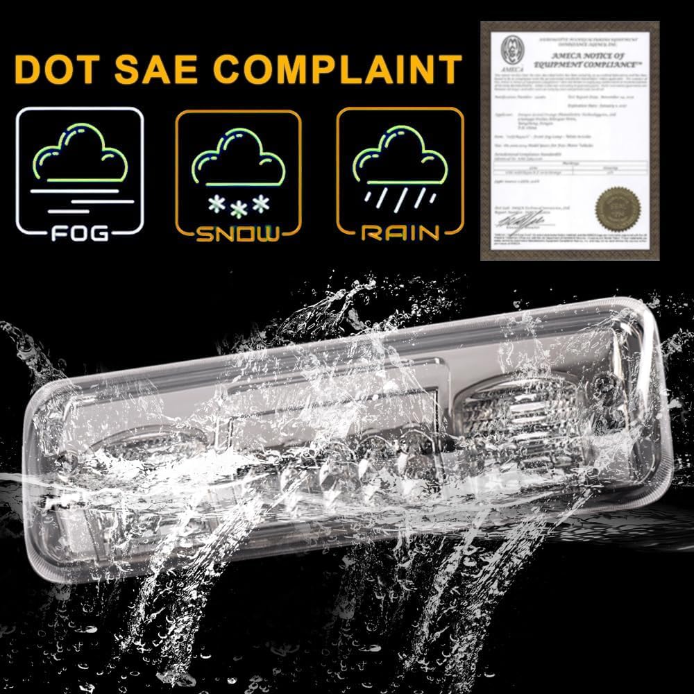 G-PLUS 3rd Third Brake Light Compatible with 2004-2008 Ford F150 Lobo/Fit 2007-2010 Ford Explorer/Fit 2006-2008 Lincoln Mark LT High Mount Stop Lights Smoky Lens Chrome Housing