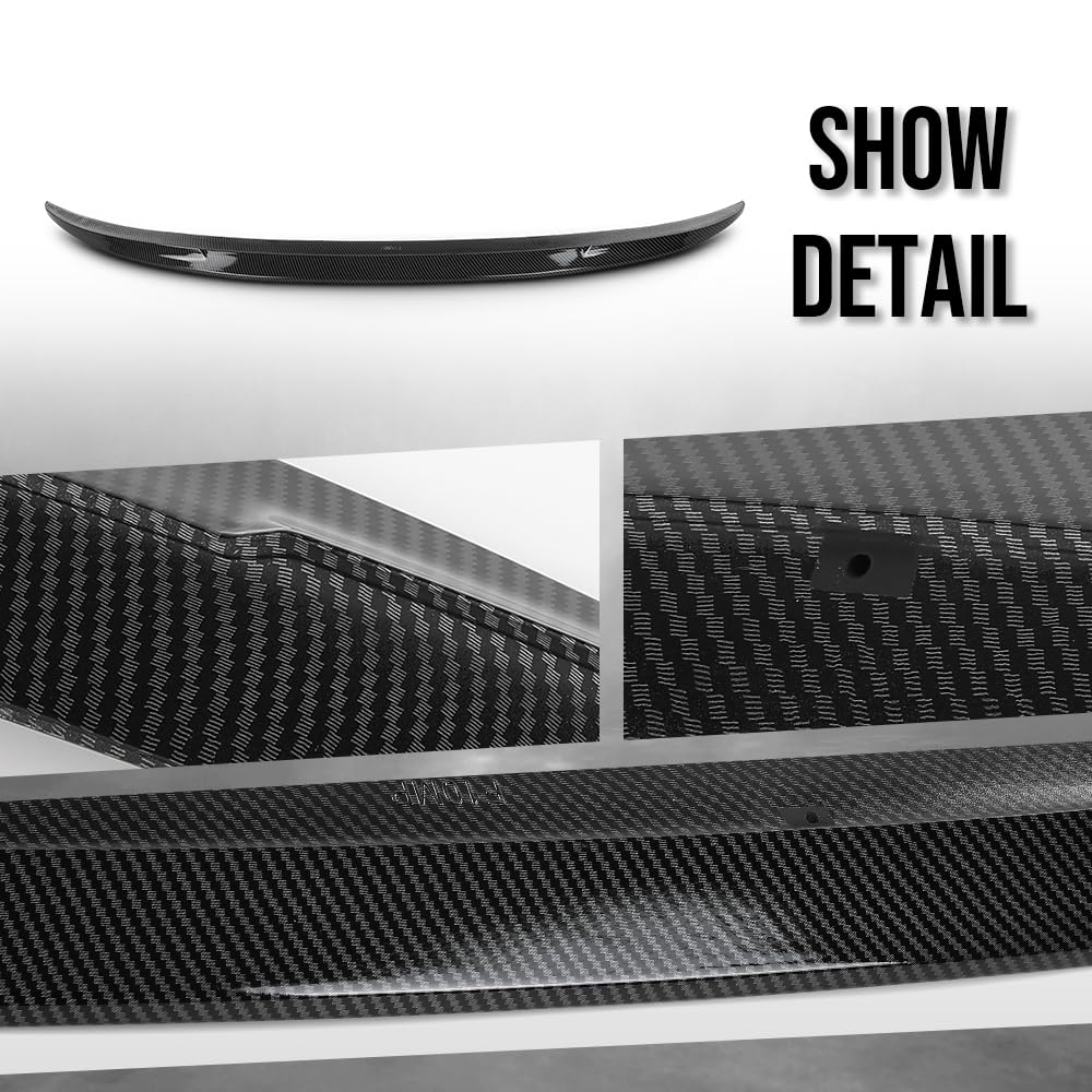 G-PLUS Rear Trunk Spoiler Wing Compatible with BMW 5 Series F10 & M5 2011 2012 2013 2014 2015 2016 Rear Spoiler Carbon Fiber Black