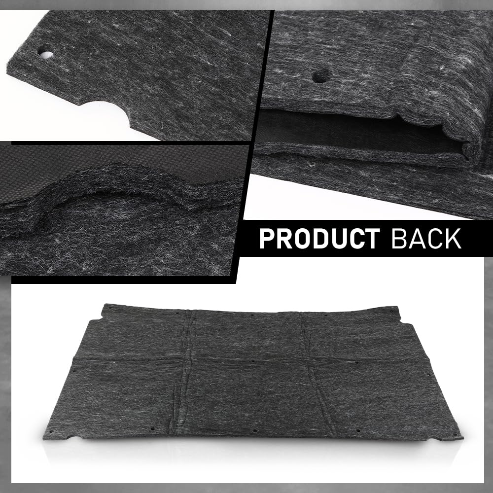 G-PLUS Hood Insulation Pad 1/2" Compatible with Chevy Caprice Impala 1991-1996 Black