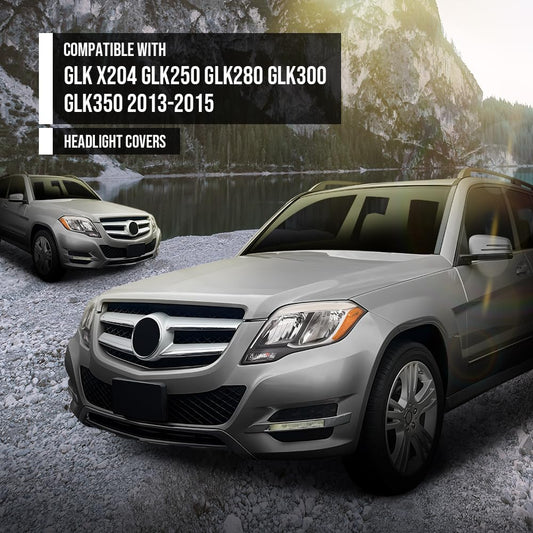 G-PLUS Headlight Lens Cover Compatible with Benz GLK X204 GLK250 GLK280 GLK300 GLK350 2013 2014 2015 Left & Right Front Headlamp Lens Cover Clear