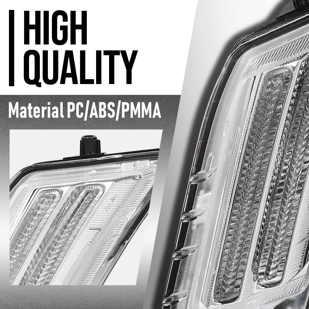 G-PLUS DRL Daytime Running Lights Pair LED Left & Right Compatible with Volvo XC60 2010-2013 31290873, 31290874 White