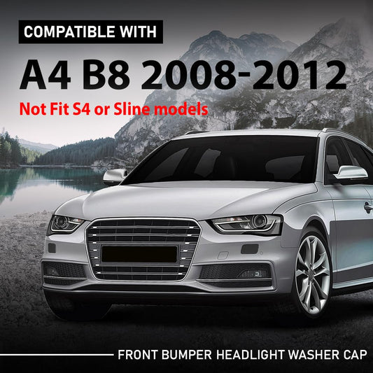 G-PLUS Front Bumper Headlight Washer Cap Cover Left&Right Compatible with Audi A4 B8 2008-2012 (Not Fit S4 or Sline Models) 8K0955275, 8K0955276