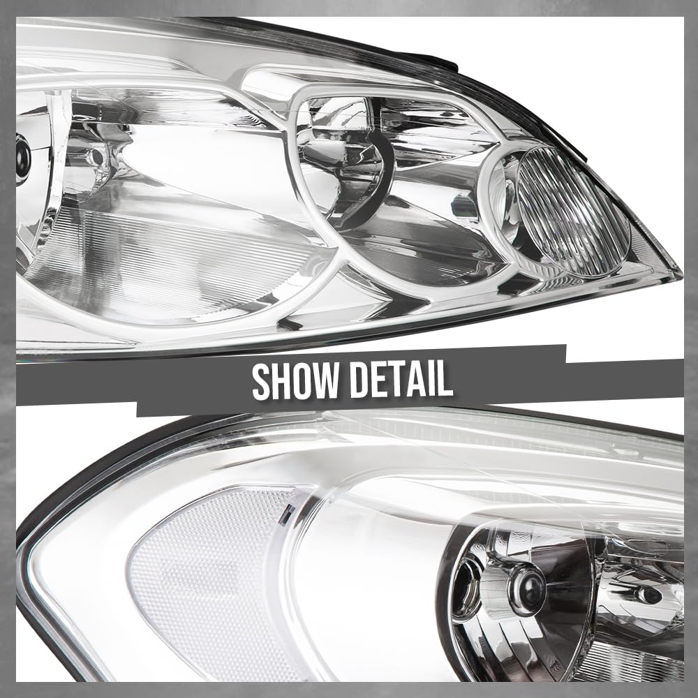 G-PLUS Headlights Assembly Fit Chevy Monte Carlo 2006 2007/Chevy Impala 2006-2013/Chevy Impala Limited 2014 2015 2016 Headlamps W/o Bulbs Clear Lens Chrome Housing Clear Reflector,faros delanteros