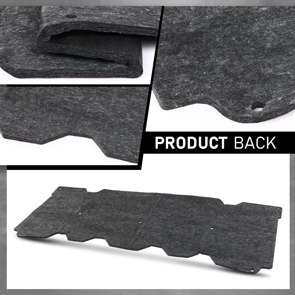 G-PLUS Black Hood Insulation Pad 1/2" with Clips Compatible with GMC Pick-Up Trucks 2007 2008 2009 2010 2011 2012 2013, Not Fit Chevy Trucks