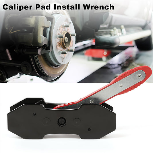 G-PLUS 360° Brake Caliper Press Tool with 2 Groups Steel Plates,4 in 1 Universal Disc Ratchet Brake Caliper Tool,Ratchet Piston Spreader Automotive Tools Car Brake Repair & Instalation Red