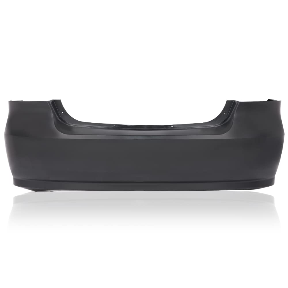G-PLUS Rear Bumper Cover Compatible with Chevy Aveo Sedan LS LT 4Door 2007 2008 2009 2010 2011 Primed Black Bumper Cover 95978858 GM1100791