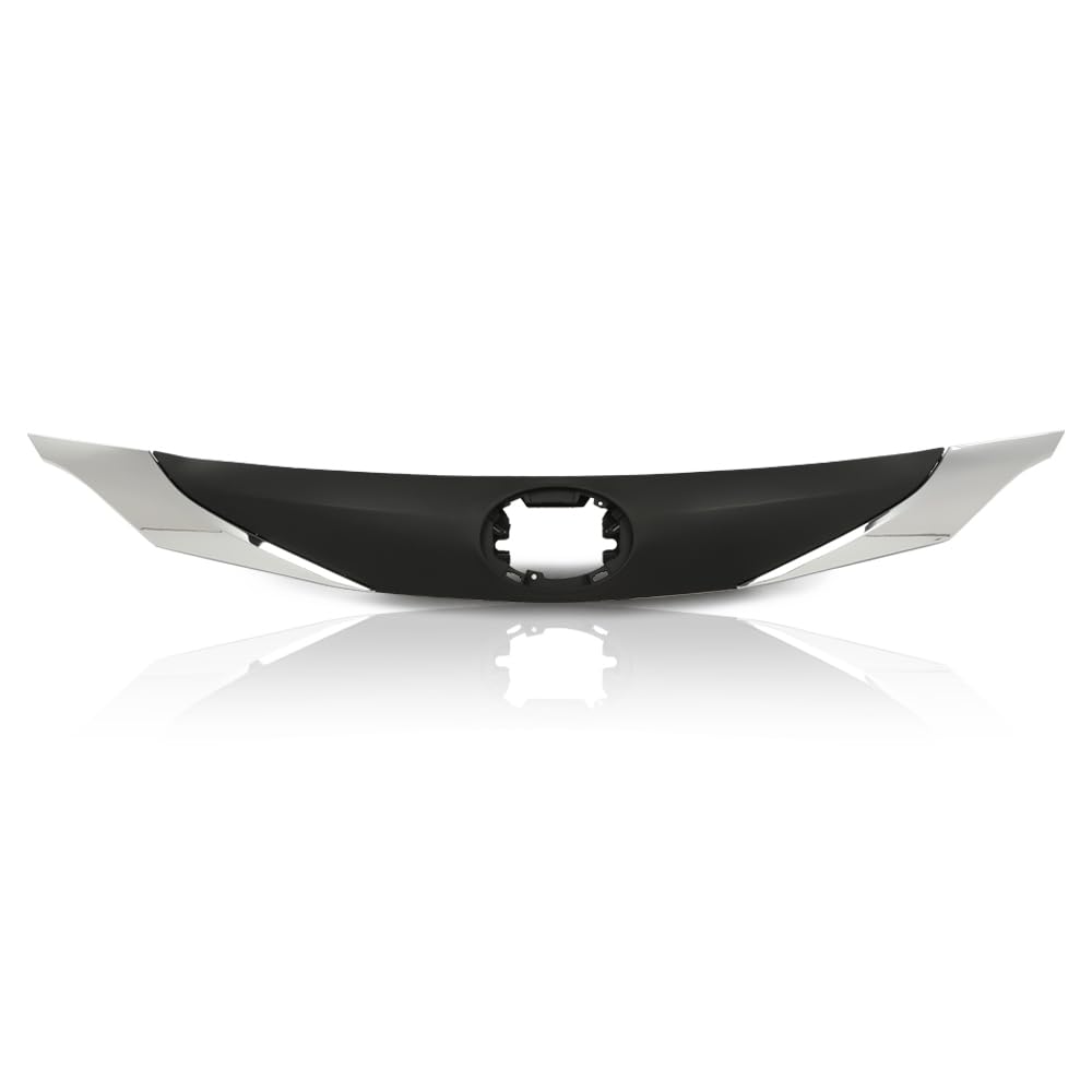 G-PLUS Front Bumper Upper Hood Grill Compatible with Toyota Sienna 2021-2022 Gloss Black/Silver