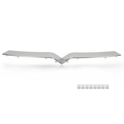 G-PLUS Front Upper Grille Trim Bright Chrome Compatible with Tesla Model X 2016-2020 1047022-00-D, 104702200D Silver ABS