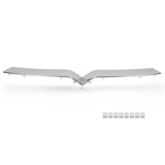 G-PLUS Front Upper Grille Trim Bright Chrome Compatible with Tesla Model X 2016-2020 1047022-00-D, 104702200D Silver ABS