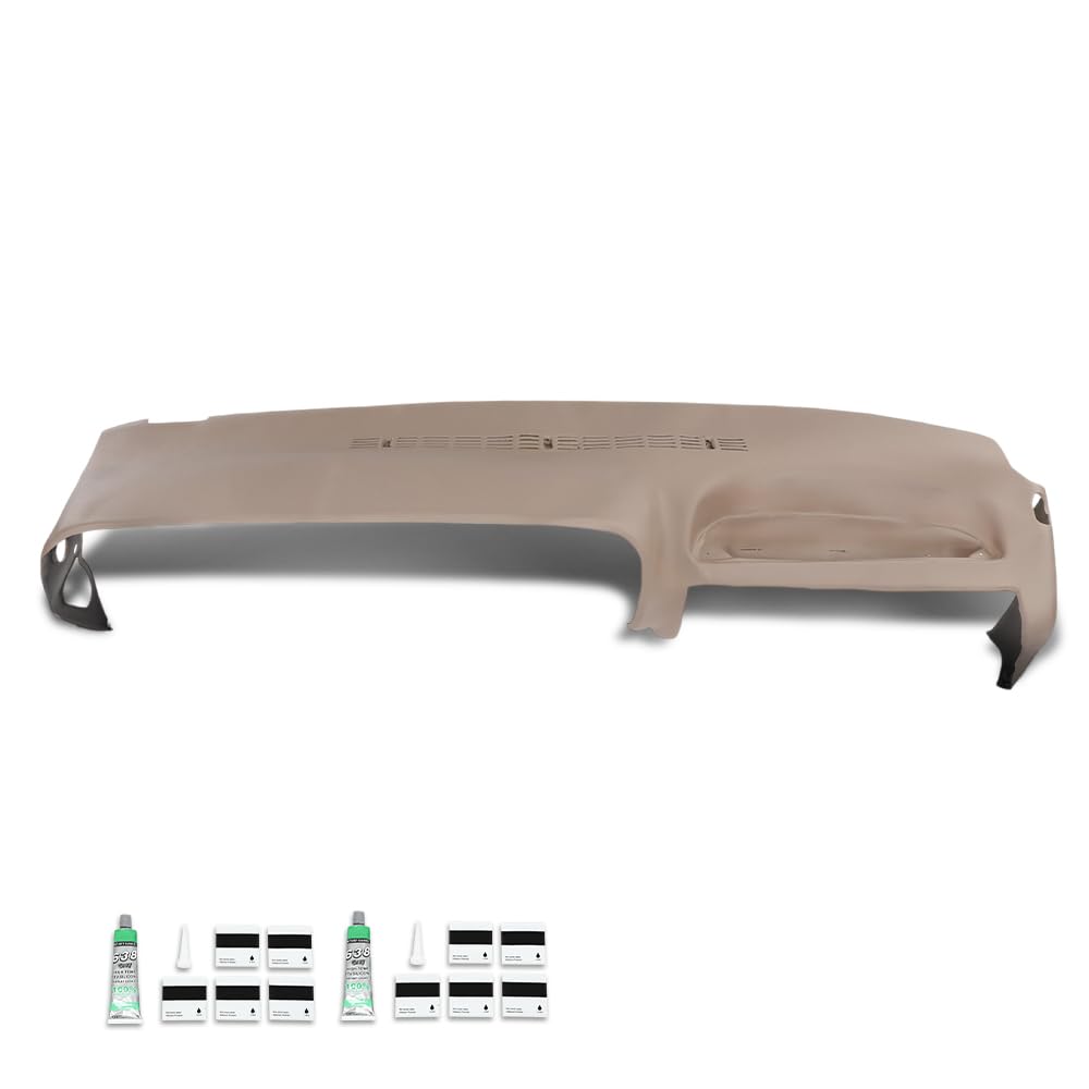 G-PLUS Dash Cover w/Pass Cupholder Compatible with Chevy Silverado GMC Sierra(C1500/ C2500/ C3500/ K1500/ K2500/ K3500) 1995-1996; Fit GMC Yukon Chevy Tahoe Suburban 1995-1996 Tan