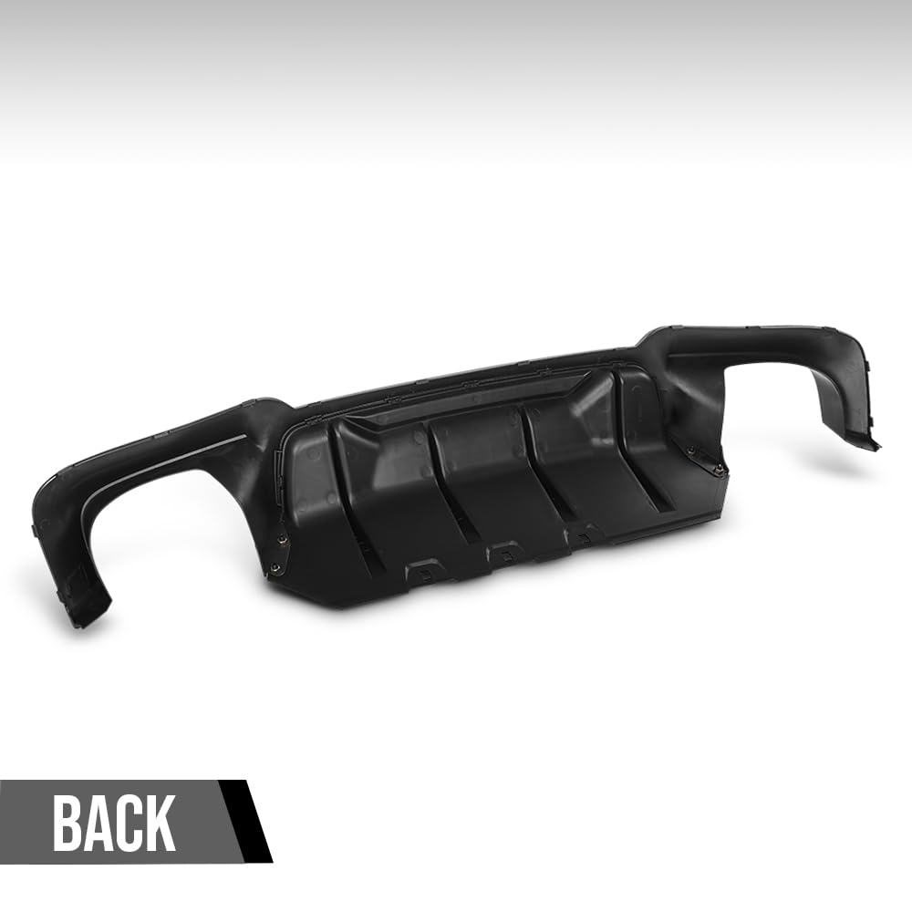 G-PLUS Rear Diffuser Compatible with BMW 5 Series F10 535i M5 M Sport 2012 2013 2014 2015 2016 Rear Bumper Diffuser Gloss Black