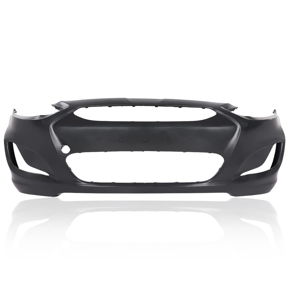 G-PLUS Front Bumper Cover Compatible with Hyundai Accent Sedan/Hatchback 2014 2015 2016 2017, HY1000201 865111R010, Black Primered