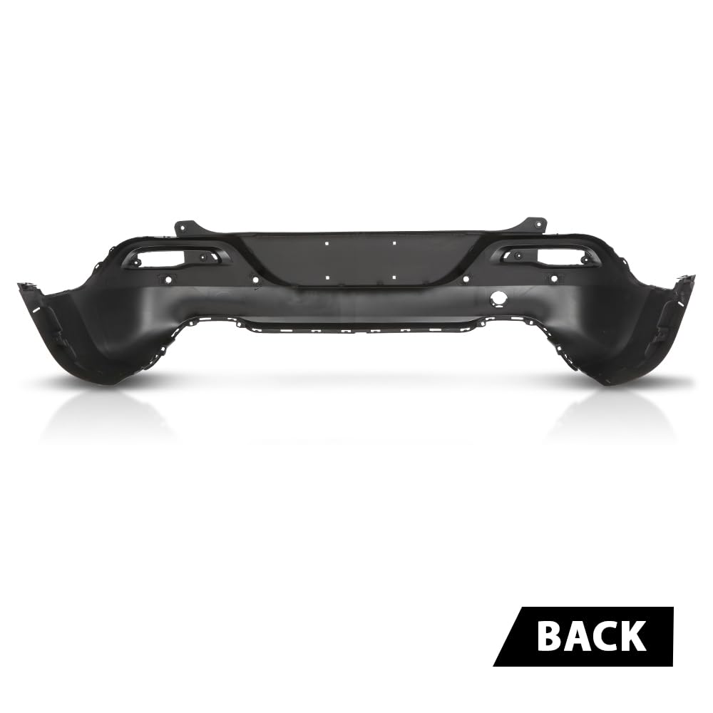 G-PLUS Rear Bumper Cover Fascia, Compatible with Jeep Cherokee 2014-2018, Fit Models with Park Assist Sensor Holes, CH1100A03, 187-01816E