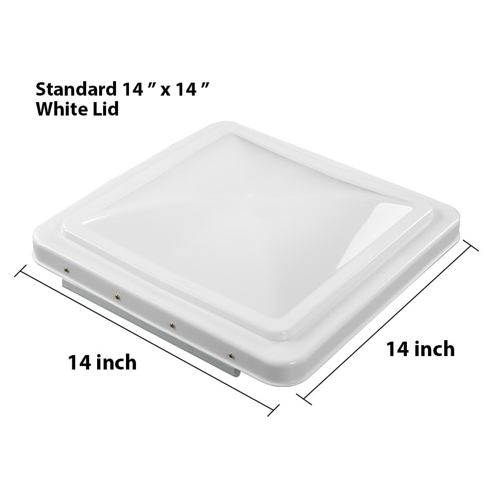G-PLUS New 1pc White Roof Vent Cover 14" x 14" Compatible with Ventline roof vents prior to 2008 and Elixir roof vents starting 1994