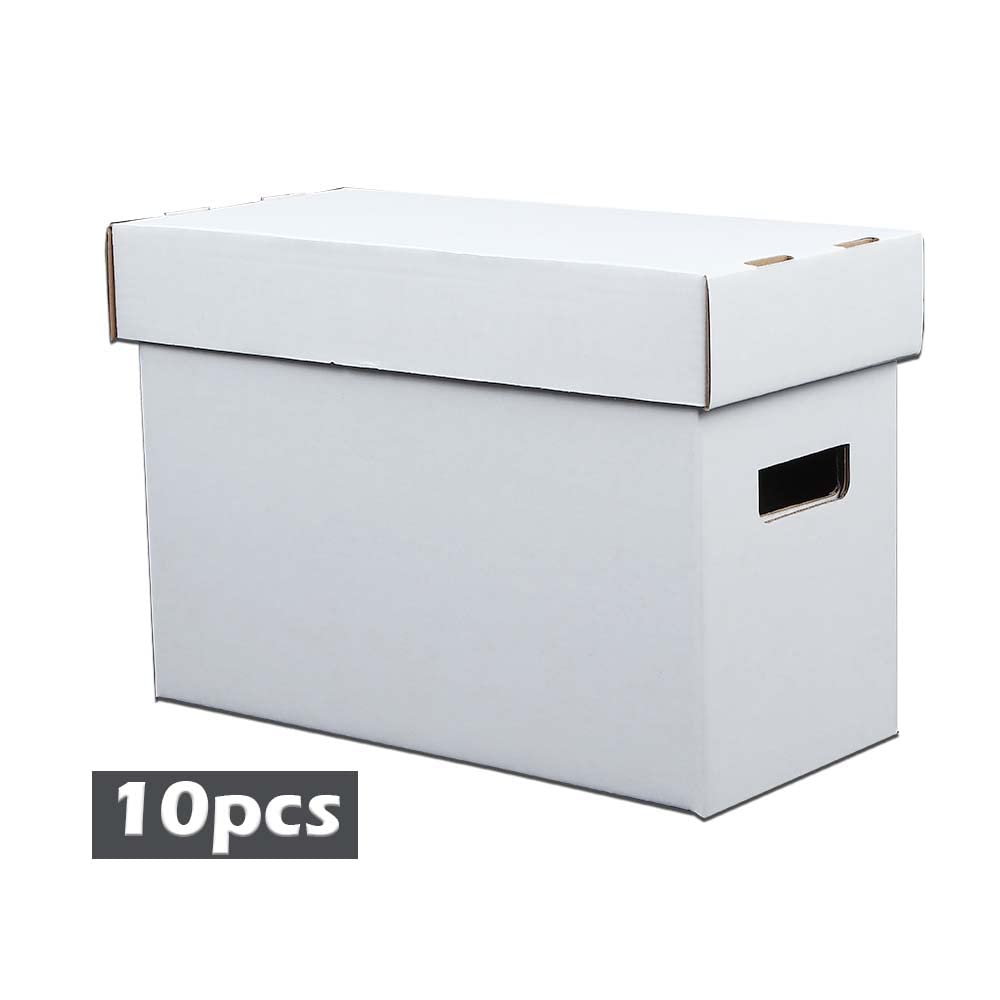 G-PLUS Comic Book Storage Comic Book Box Holds 150-175 Comics Collapsible and Stackable Short Box 10 Pack Moistureproof Stackable Archival Cardboard