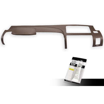 G-PLUS TPE Half Dash Cover Brown Compatible with 2007 2008 2009 2010 2011 2012 2013 Chevy Silverado (LS, LT, WT, Base) /2007 2008 2009 2010 2011 2012 2013 GMC Sierra (SL, SLE, WT, Base)