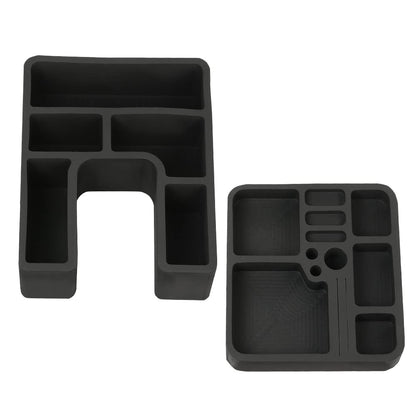 G-PLUS Floor Console Black Organizer Inserts 2 Pc Set Compatible with 1978-1996 Ford F150 F250 F350 Bronco
