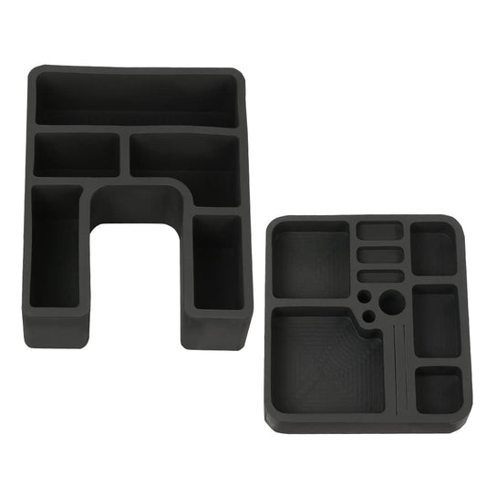 G-PLUS Floor Console Black Organizer Inserts 2 Pc Set Compatible with 1978-1996 Ford F150 F250 F350 Bronco