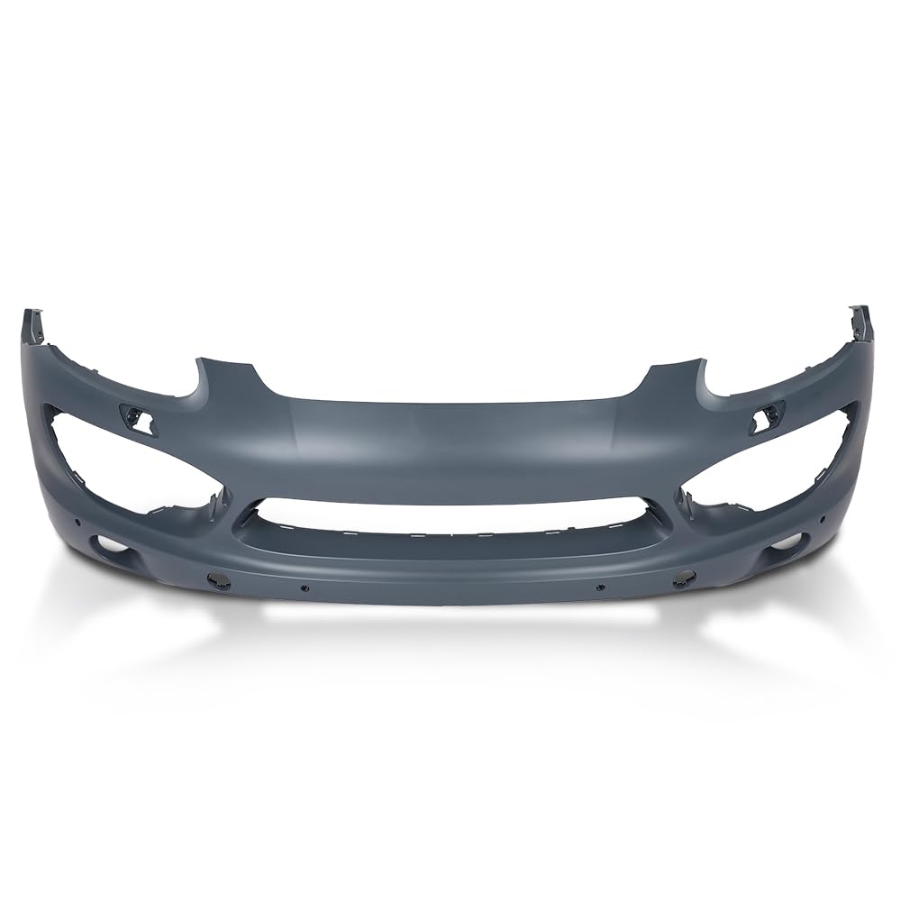 G-PLUS Front Bumper Cover Fascia With Headlight Washer Holes Compatible with Porsche Cayenne 2011 2012 2013 2014 95850522131G2L, PO1000144 Black