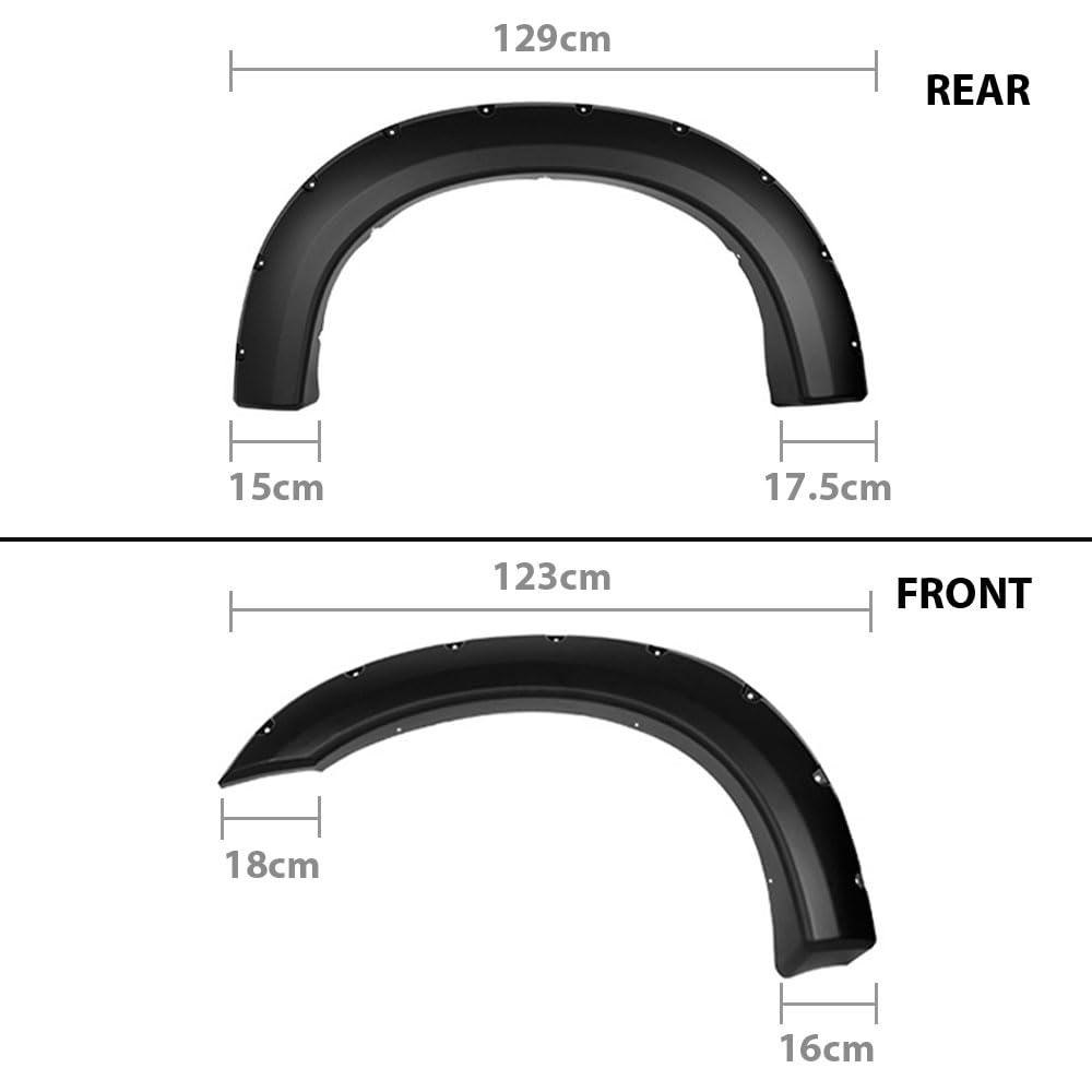 G-PLUS Pocket-Riveted Upgrade Fender Flares, Compatible with Ford F150 2009-2014 Styleside with 67.0" / 78.8" / 97.4" Bed Length Models Only (Not Fit Platinum and Raptor models) Smooth Wheel Flares