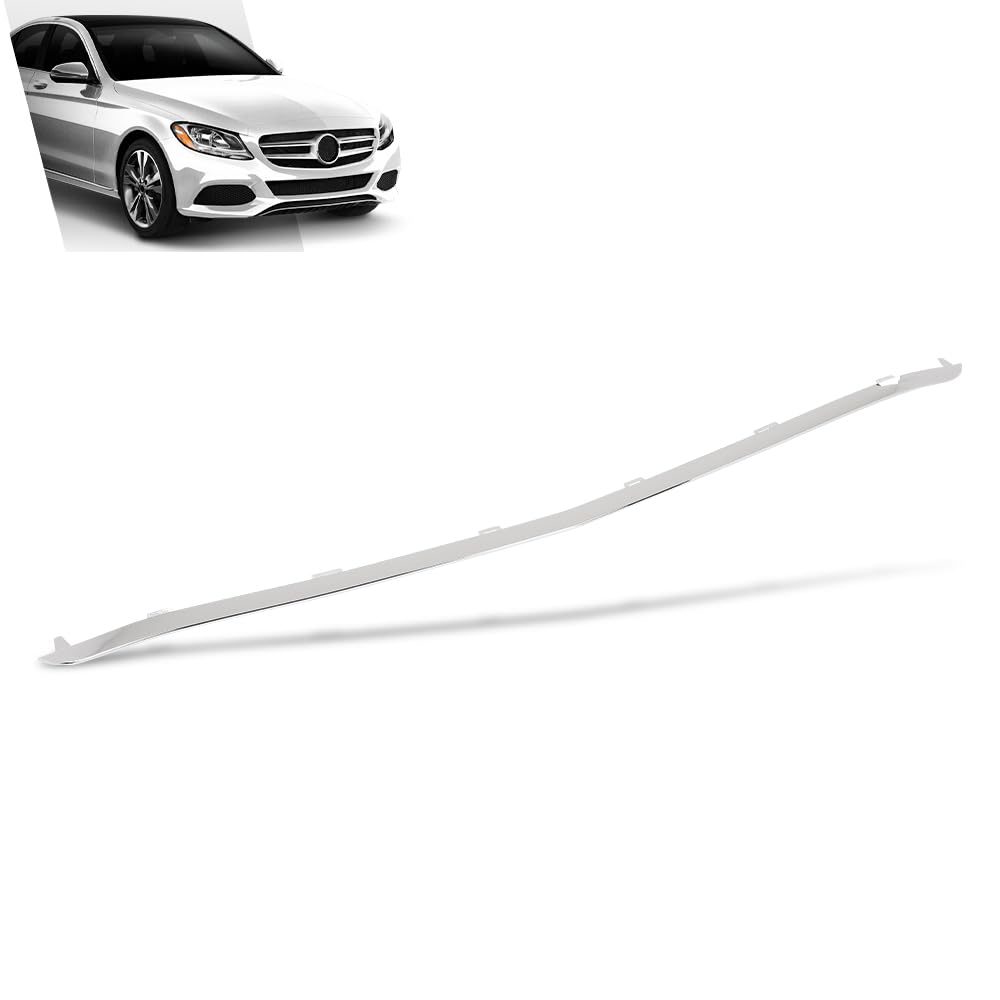 G-PLUS Front Bumper Trim Molding Chrome, Compatible with Benz C300 2015-2018, Silvery, 2058850123-PFM, 2058853123, MB1044123, 15731898