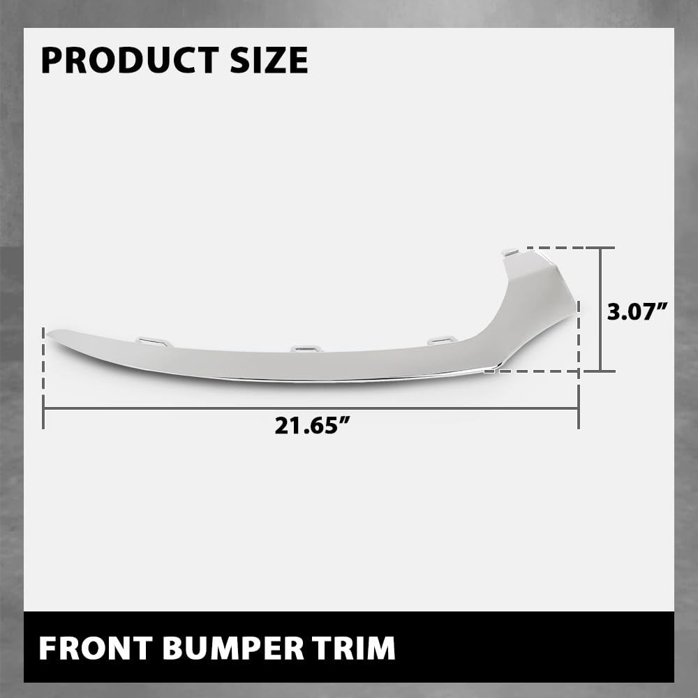 G-PLUS Front Driver and Passenger Side Bumper Trim 2 Pcs Compatible with Benz C300 (submodel: 4Matic, Base) 2015-2018 For Models With AMG Styling Package, Without Night Package 2058851474, 2058851374