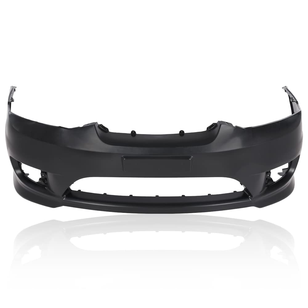 G-PLUS Front Bumper Cover Compatible with Hyundai Tiburon 2005-2006 Black Primed w/Fog Light Holes Replacemnet for 865112C500 HY1000153