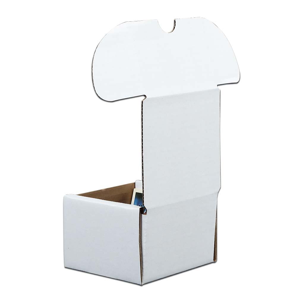 G-PLUS 10pcs Trading Card Storage Box 200 Count White Corrugated Cardboard Box Versatile Card Storage Box (Card not included)