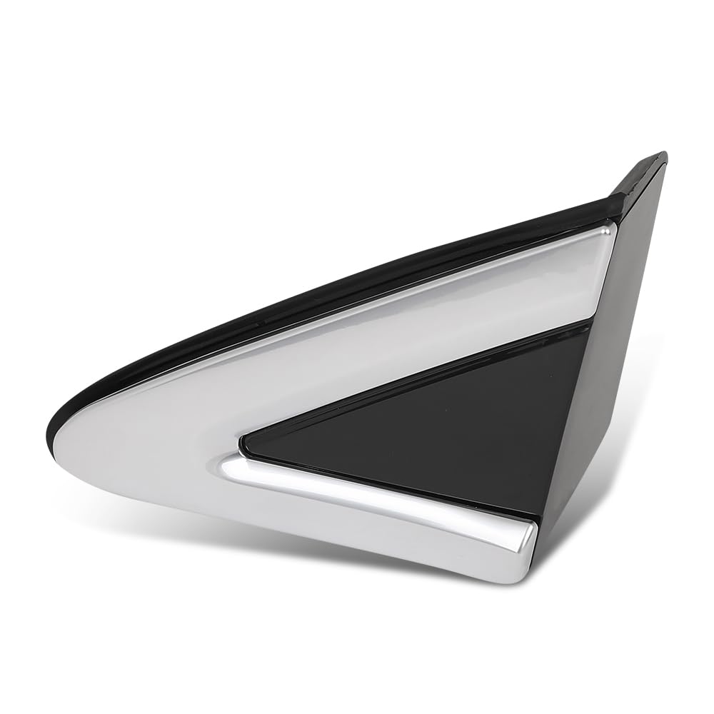 G-PLUS Front Left Side Fender Molding Trim Part Mirror Corner Triangle Trim View Mirror Flag Applique Panel Cover Compatible with Cadillac XTS 2013-2019 22955947 Chrome and Black