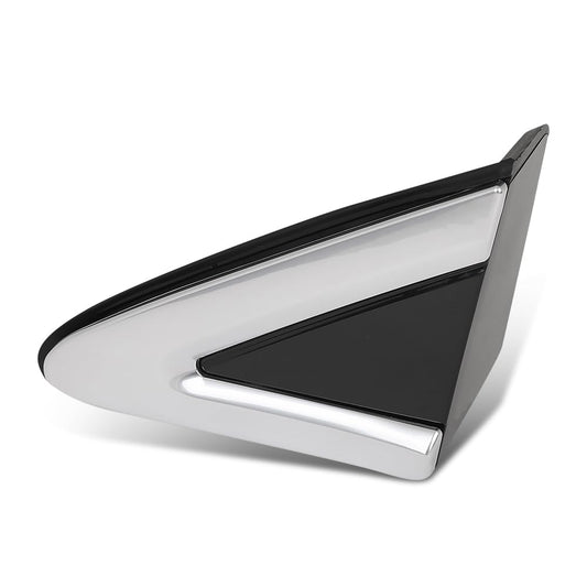 G-PLUS Front Left Side Fender Molding Trim Part Mirror Corner Triangle Trim View Mirror Flag Applique Panel Cover Compatible with Cadillac XTS 2013-2019 22955947 Chrome and Black