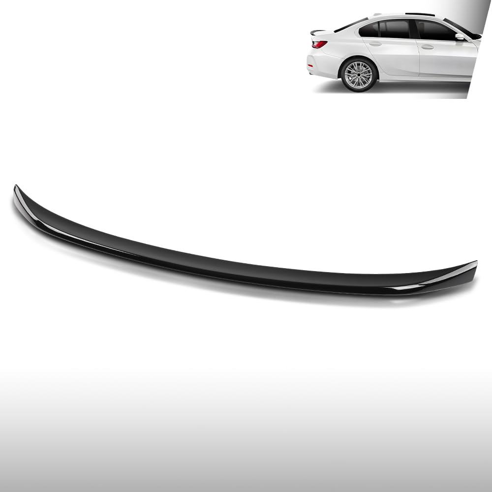 G-PLUS Rear Trunk Spoiler Wing Compatible with BMW 3 Series G20 G28 2019 2020 2021 2022 2023 2024 Rear Trunk Spoiler Lip Gloss Black