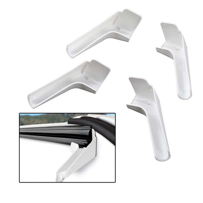 G-PLUS RV Rain Gutter Spout Long Version Left and Right Side White 3 1/2" Long 4 PCS