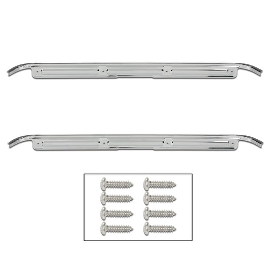 G-PLUS Door Sill Plates w/Hardware Compatible with Chevy/GMC Truck C10 C20 C30 K10 K20 K30 1967 1698 1969 1970 1971 1972 Sill Plates Guards Accessories Chrome 28864