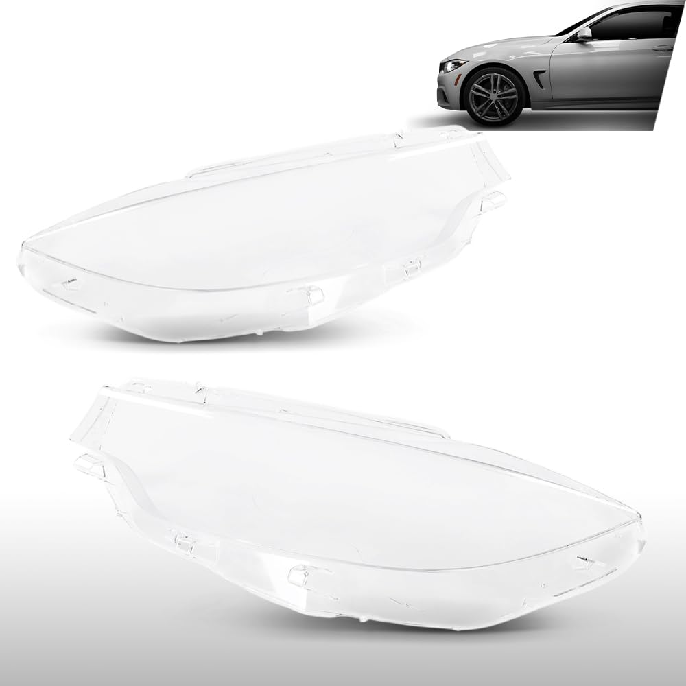 G-PLUS Headlight Lens Cover Compatible with BMW 4-Series F32 F33 F36 2018-2020 Fit BMW M4 F82 F83 2018-2020 Left & Right Pair Front Headlamp Lens Cover Clear