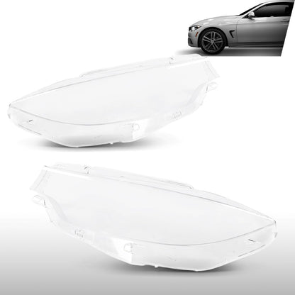 G-PLUS Headlight Lens Cover Compatible with BMW 4-Series F32 F33 F36 2018-2020 Fit BMW M4 F82 F83 2018-2020 Left & Right Pair Front Headlamp Lens Cover Clear