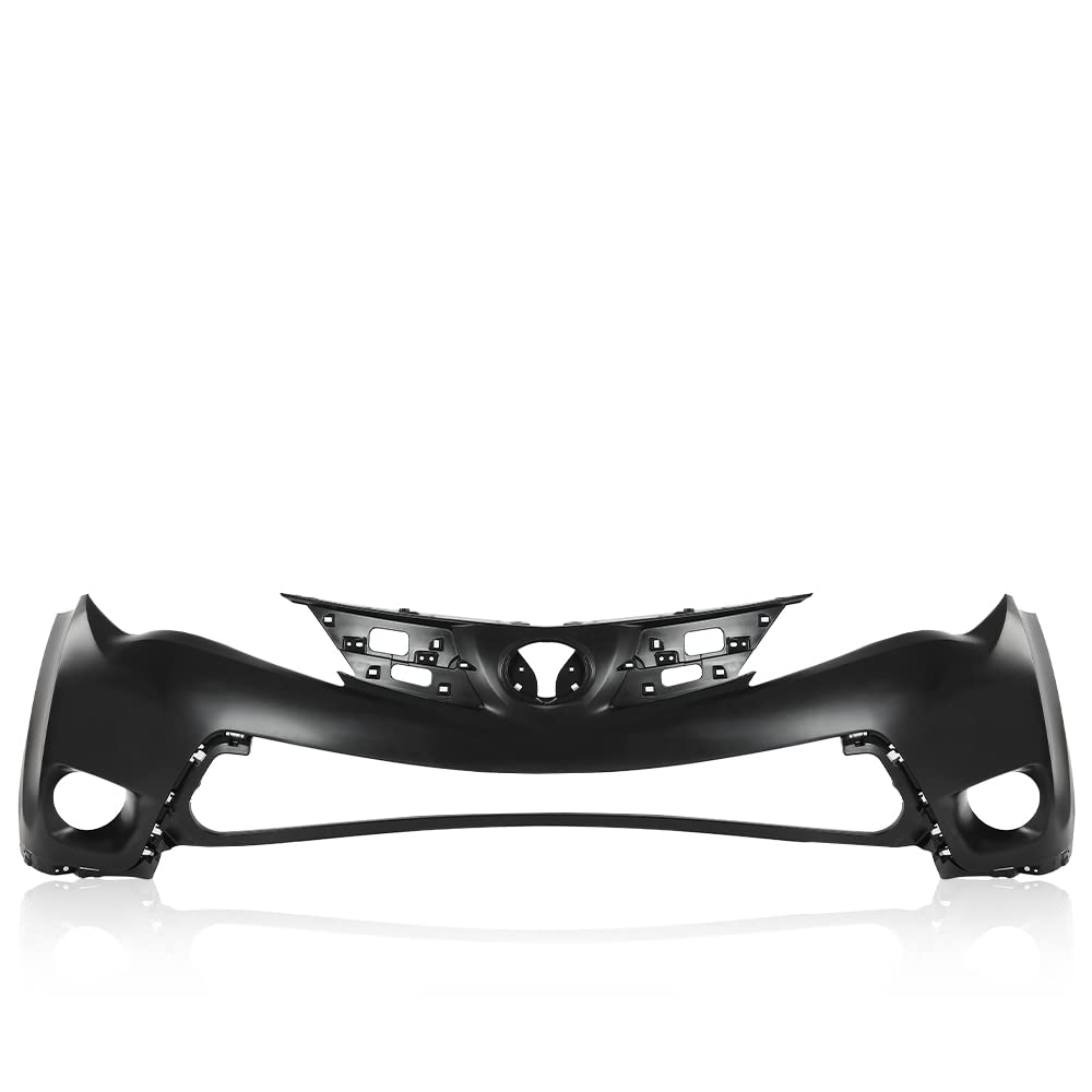 G-PLUS Front Upper Bumper Cover Primered Compatible with Toyota RAV4 2013 2014 2015, TO1014101, 521190R911, Black