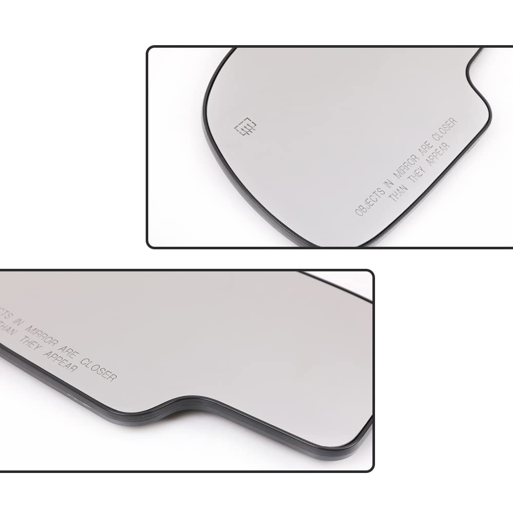 G-PLUS Mirror Glass Power Heated Compatible with Chevy Silverado 1500 1999-2006 /Fit GMC Sierra 1500 1999-2006 / Fit Cadillac Escalade 2002-2006 Driver & Passenger Side Mirror Glass Set
