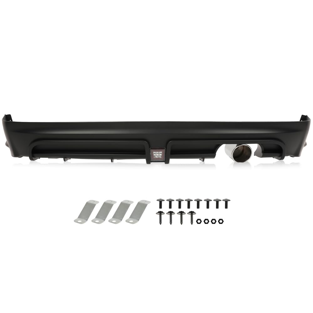 G-PLUS Rear Bumper Spoiler & LED 3rd Brake Light & Muffler Tip Compatible with Honda Civic 4 Door 2006-2011 Mug RR Style Rear Bumper Lip, Black