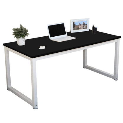 G-PLUS Computer Desk Wood Office Table, Modern PC Laptop Notebook Study Writing Table for Home Office Workstation (55.1'', Black Color)