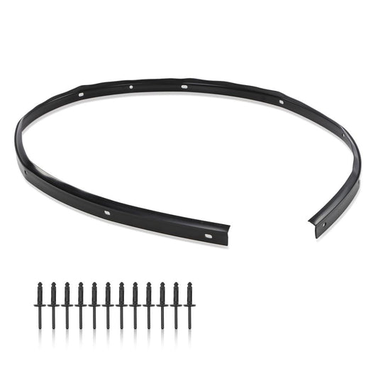 G-PLUS Black Rubber Bumper Hood Seal & Rivets Compatible with Dodge Challenger 2008-2022 68051392AB, 68051392AA