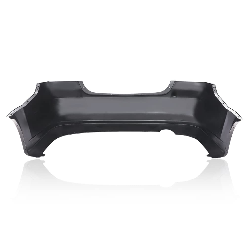 G-PLUS Rear Bumper Cover Compatible with Chevy Aveo Sedan LS LT 4Door 2007 2008 2009 2010 2011 Primed Black Bumper Cover 95978858 GM1100791